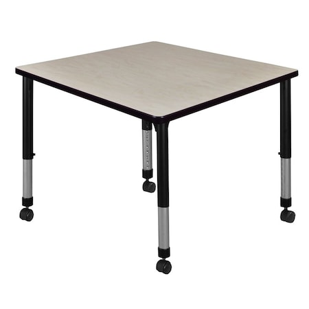 Regency Square Mobile Tables, 36 W, 36 L, 23-34 H, Wood, Metal, Maple TB3636PLAPCBK
